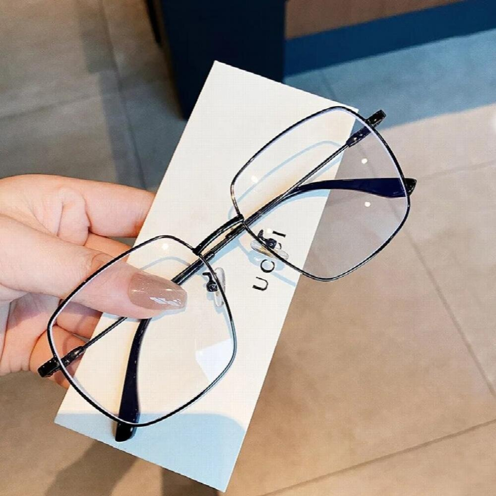 Diamond Edge Frame Anti-blue Light Glasses Women Metal Glasses Frame Oversized Eyeglasses Computer Goggles