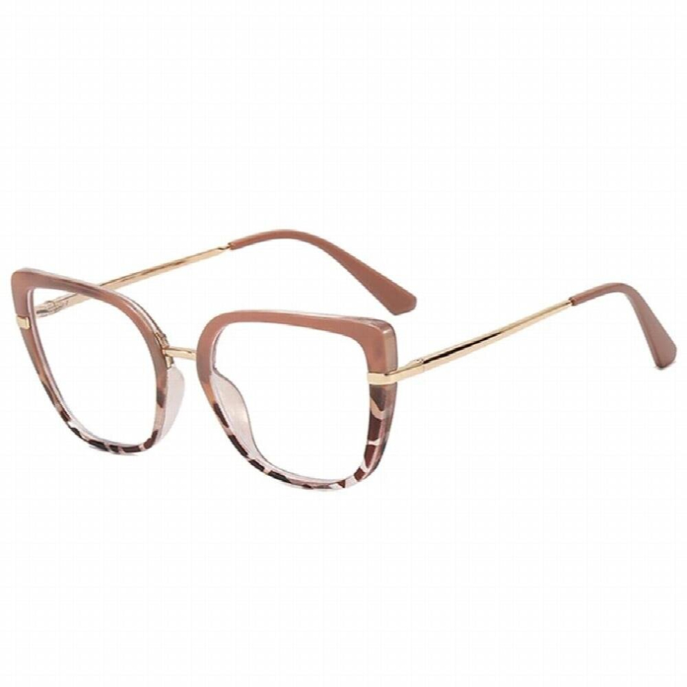 SHAUNA Retro Double Women Glasses Frame Clear Anti-blue Light Eyewear TR90 Metal Cat Eye Men Optical Frames