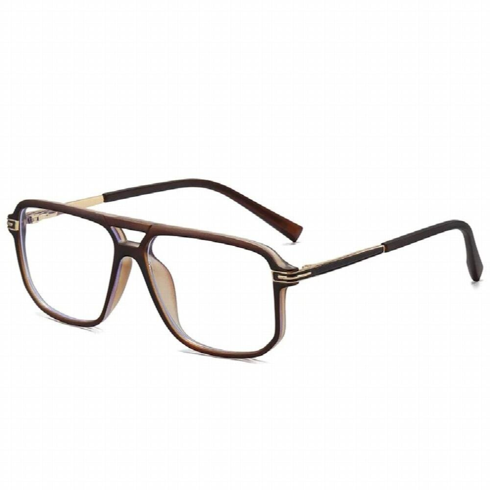 SHAUNA Retro Square Double Bridges Glasses Frame Women Clear Anti Light Eyewear Spring Hinge Men Optical Eyeglasses Frame