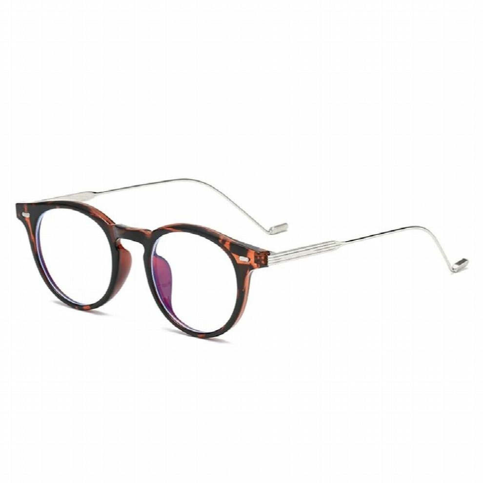 SHAUNA Retro Anti Light Round Women Glasses Frame Spring Hinge Clear Optical Eyewear Men Leopard Computer Glasses