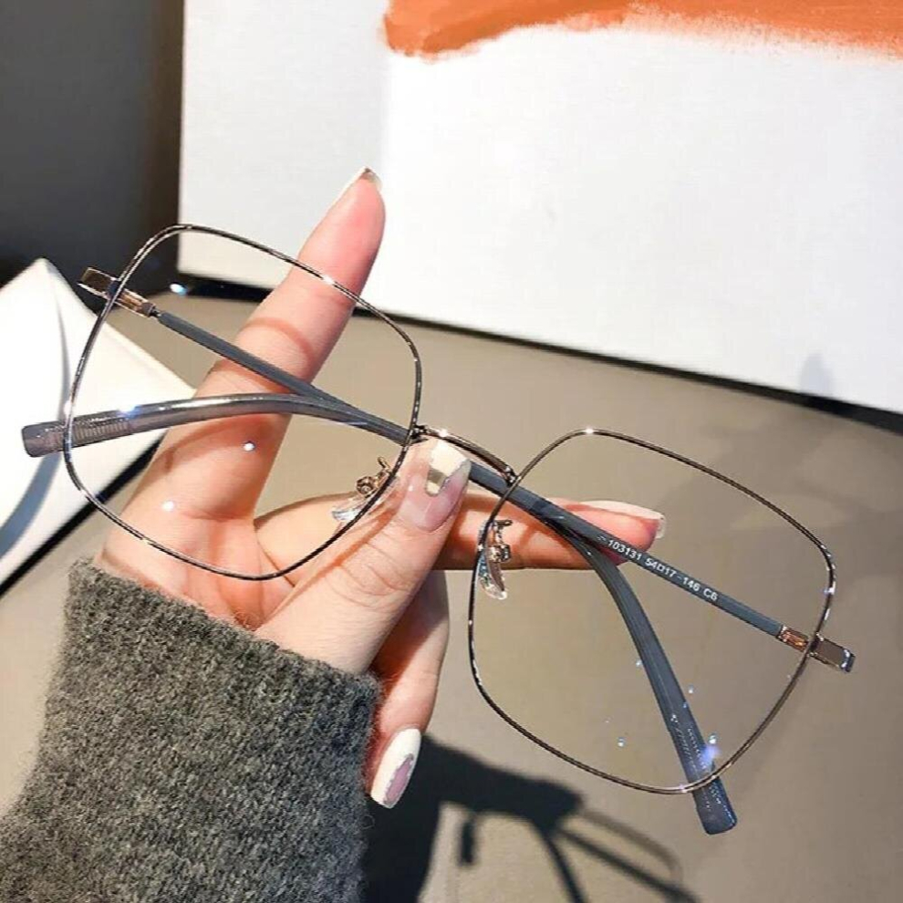 Oversized Glasses Anti Light Eyeglasses Optical Spectacle Glasses Unisex Women Big Square Frame Protective Computer Eyewear