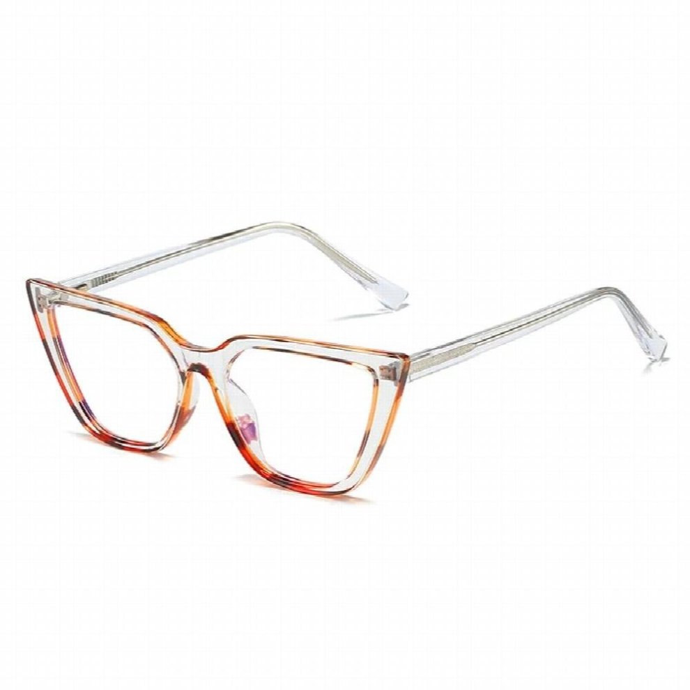 SHAUNA TR90 Cat Eye Contrast Women Glasses Frame Retro Spring Hinge Anti-blue Light Eyewear Men Optical Frame