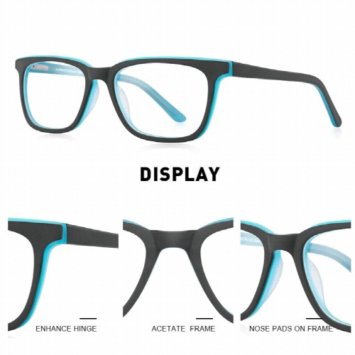 Boys Light Blocking Glasses Square Computer Glasses For Kids Acetate Glasses Frames S7763FLG 2
