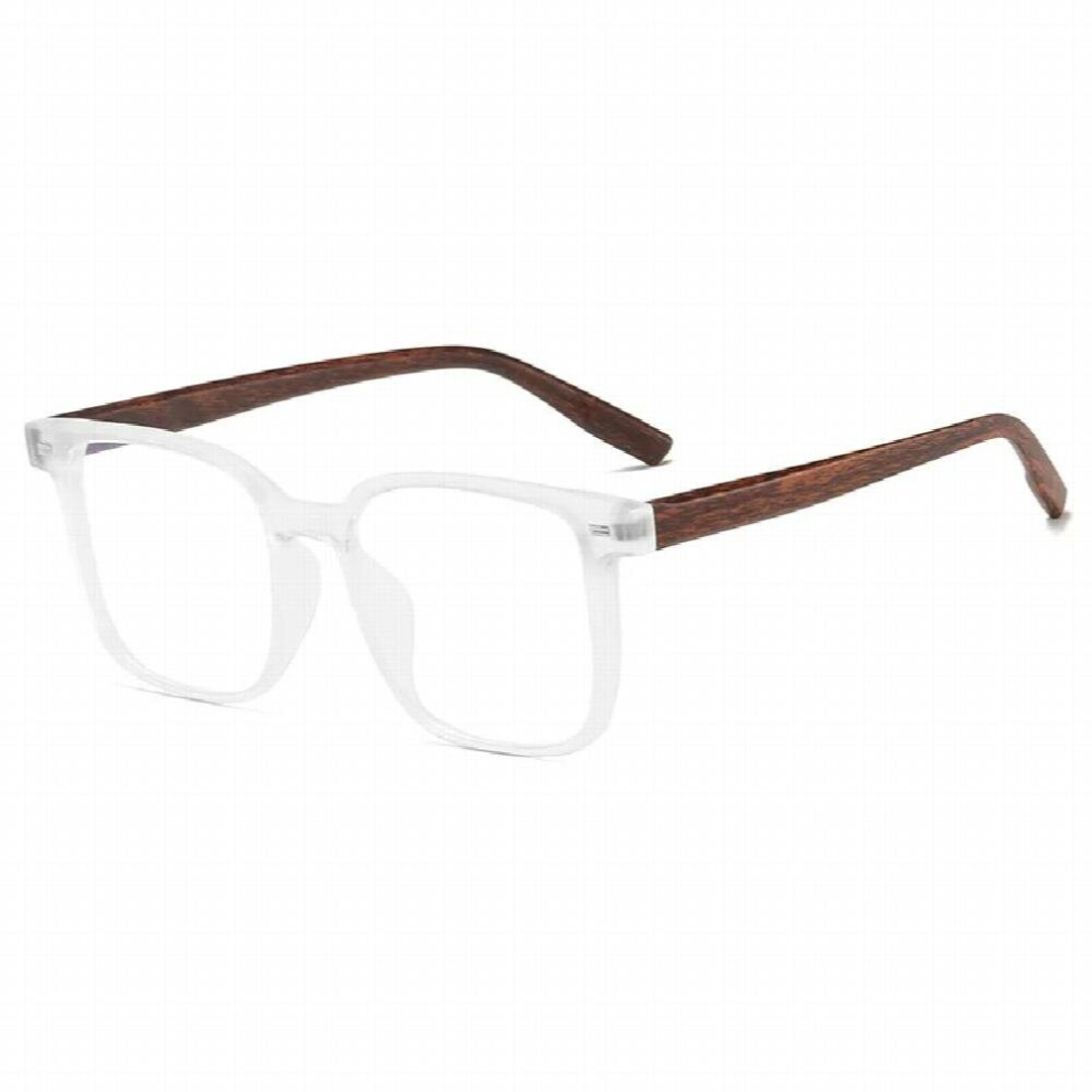 54484 Trending Wood Grain Spectacles Light Blocking Mens Glasses Gaming TR90 Transparent Eyewear