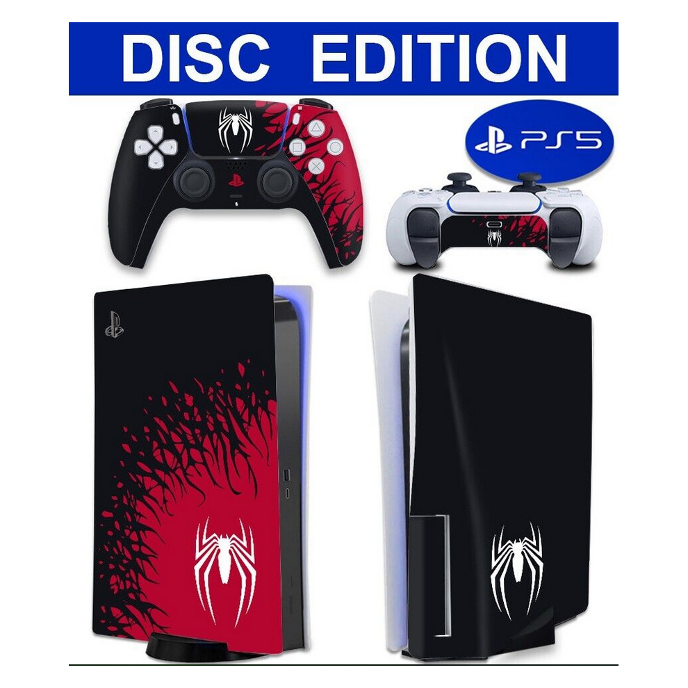 Newjass Sticker Skin For Ps5 Disc Edition Wrap Vinyl For Console + Controller Decal