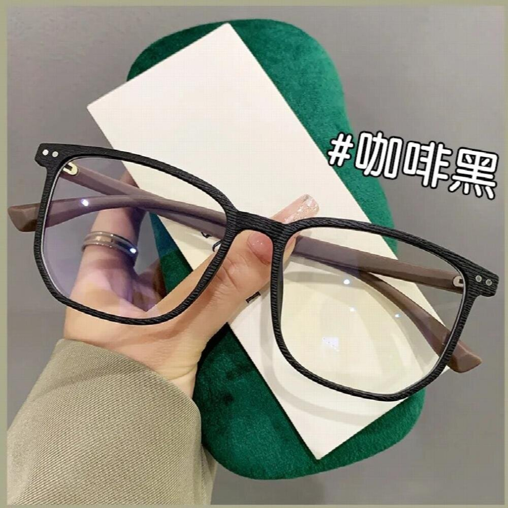 TR90 Square Wood Grain Eyeglasses Women Men Anti-Blue Light Optical Eyewear Frame Transparent Eye Glasses Spectacle