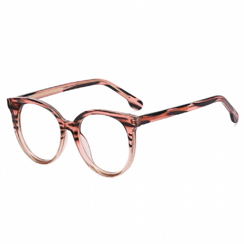 SHAUNA Round Women TR90 Glasses Frame Retro Spring Hinge Clear Anti-Blue Light Men Optical Pink Frame