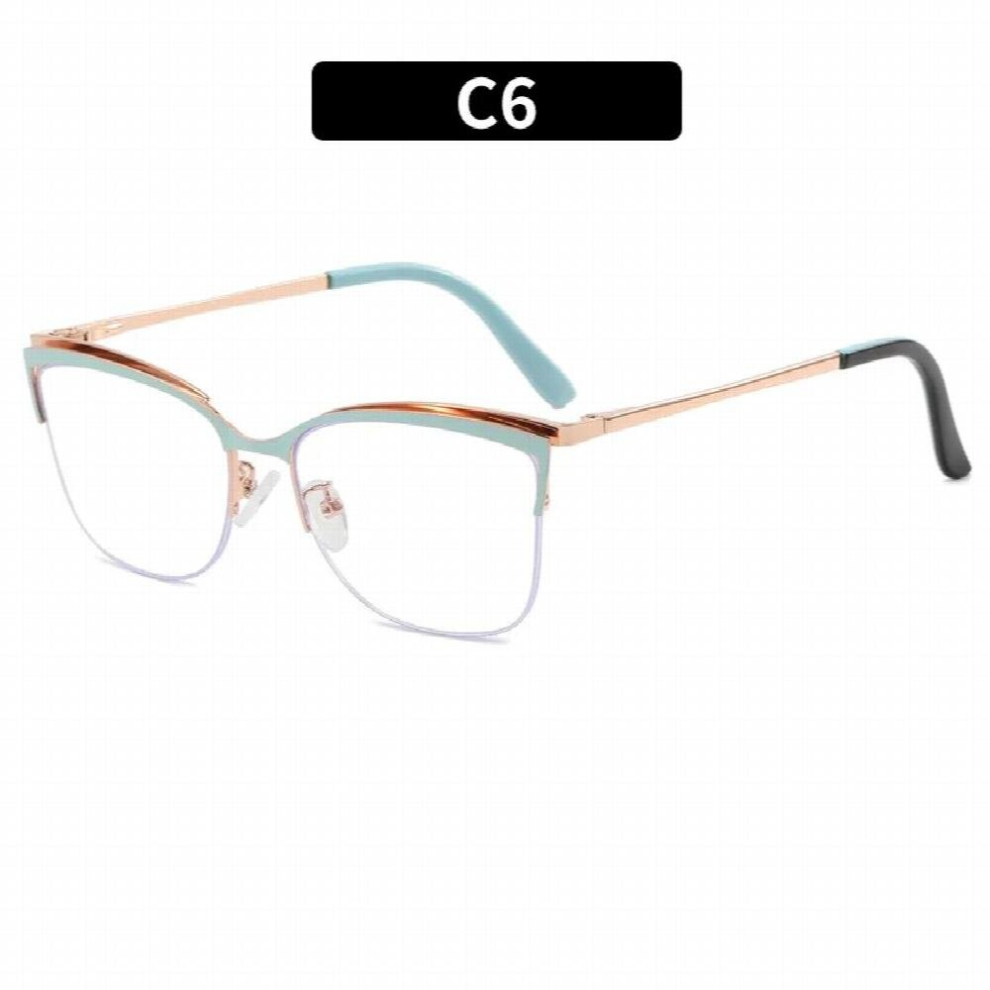 Metal Half Frame Anti-Blue Light Glasses Women Men Optical Computer Glasses Can Be Matched with Myopia Glasses