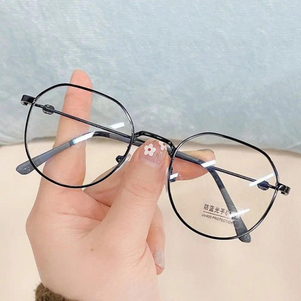 Trends Women Office Anti Light Spectacles Oversized Computer Glasses Square Female Blocking Big Size Eyeglasses Frame