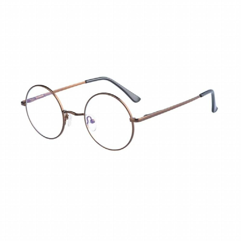 SHAUNA Anti-Blue Light Glasses Frame Spring Hinge Retro Round Metal Optical Eyeglasses Frames