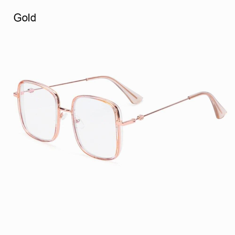 Multicoloured Anti Light Glasses Women Men Metal Spectacles Clear Glasses Optical Eyeglasses Square Frame Transparent Lens Frame Unisex