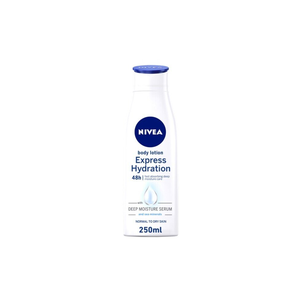 NIVEA Soothing  Body And Hand Lotion Moisturiser Normal & Dry Skin Express Hydration Sea Minerals 250ml