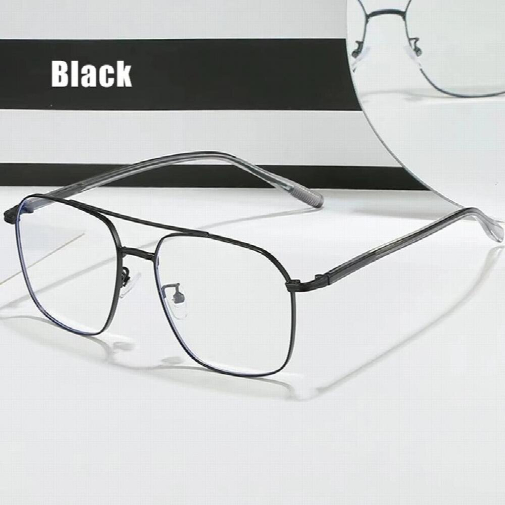 Retro Light Glasses for Women High-end Double Beam Eyeglasses with Metal Frame Transparent Ray Computer Glasses-image-OPC-PCRV8P8-NEW