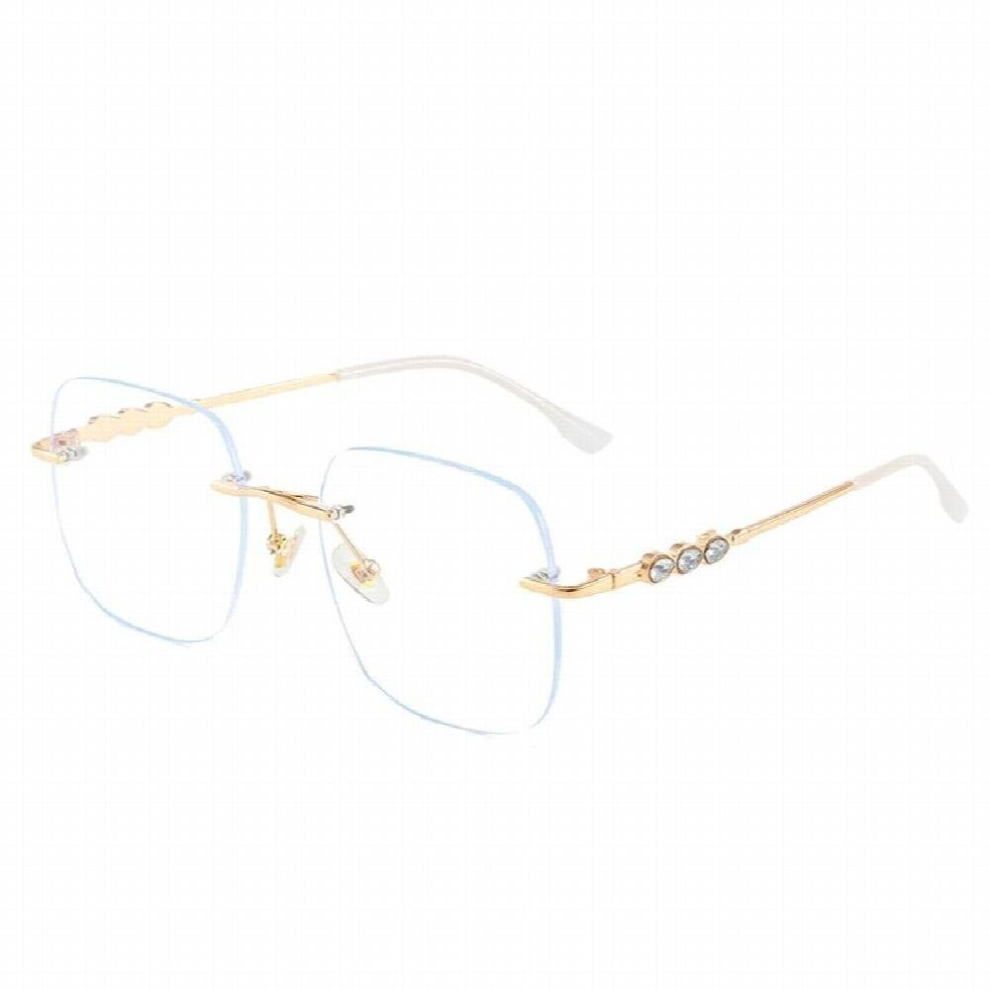 Multicoloured Uvlaik Rimless Eyeglass Frame For Women Anti Rays Computer Screen Glasses Men Protection Uv400 With Rhinestone Eyewear