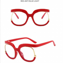 Large frame - proof flat mirror woman Owl frame can be matched with myopia frame
