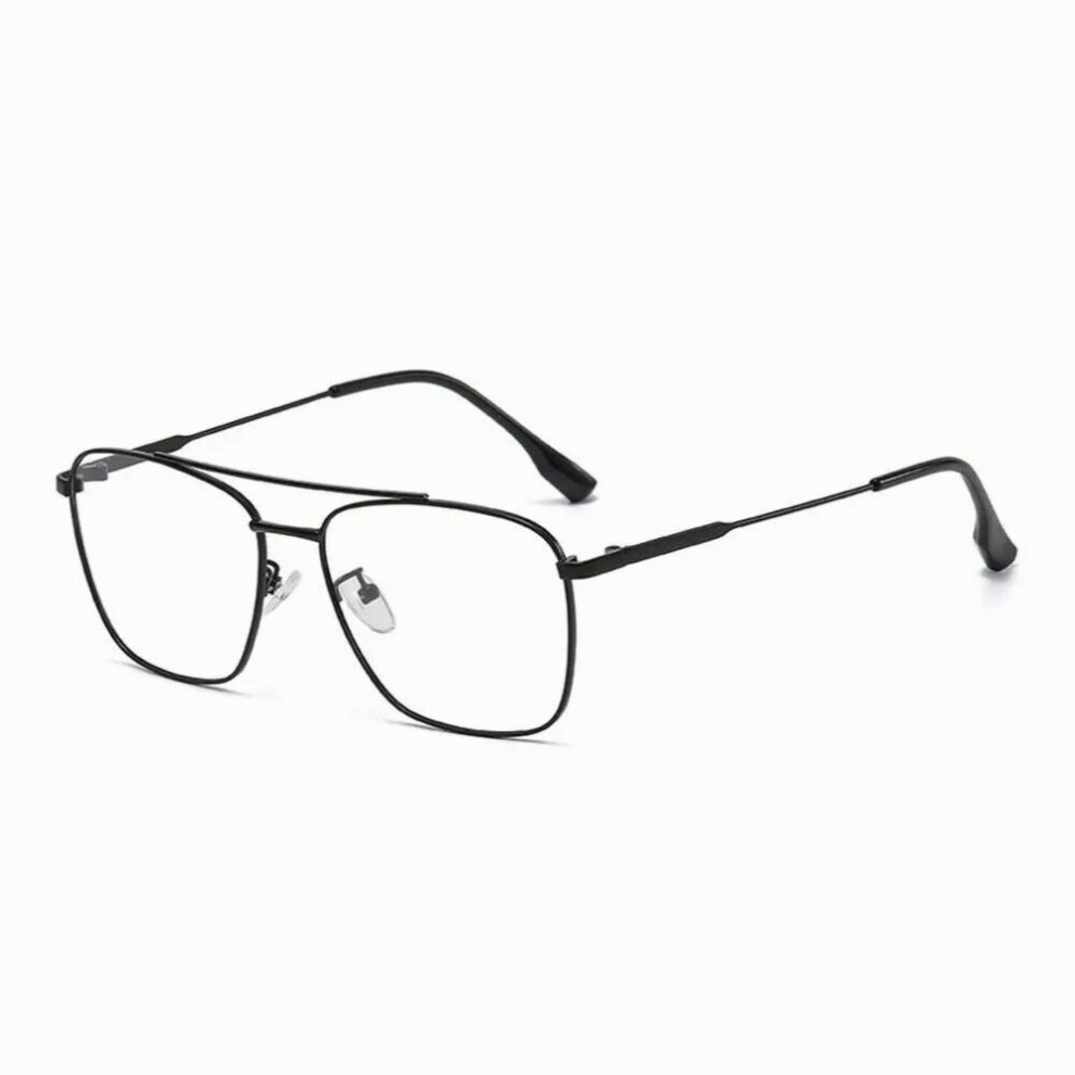 Anti-Blue Light Discoloration Glasses For Women Men Oversized Metal Frame Optical Eyewear Office Eye Protection Computer Goggles 885672532604
