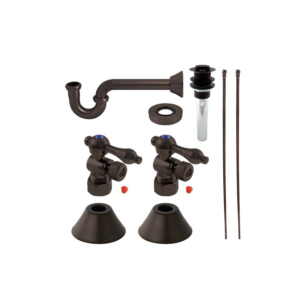 Traditional Plumbing Sink Trim Kit With P-Trap & Drain, Oil Rubbed Bronze 780475848801