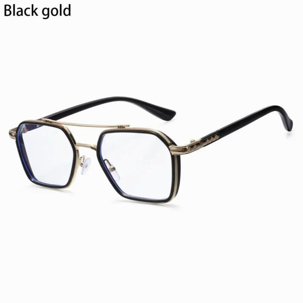 Multicoloured Strain Double Frame Computer Glasses Retro Polygon Eyeglasses Flat Mirror Eyewear Reading Glasses Anti Light