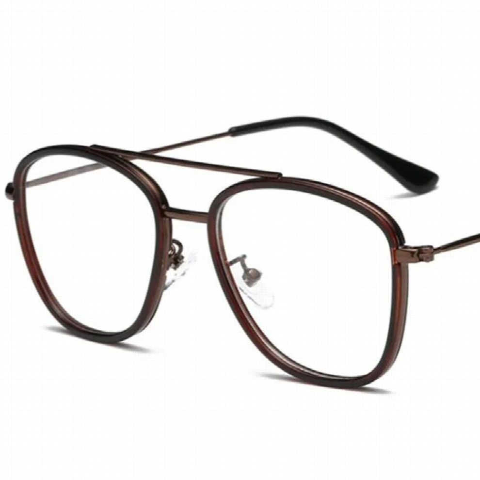 Personality Glasses Retro Optical Eyeglasses Unisex Double Beam Spectacles Oversize Frame Eyewear 5 Colors