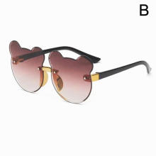 1pc Summer Multicolor Rimless Sunglasses Animal Cartoon Bear Shaped For Girl Boys Kids Outdoor Sun Glasses Party Gift X2O0