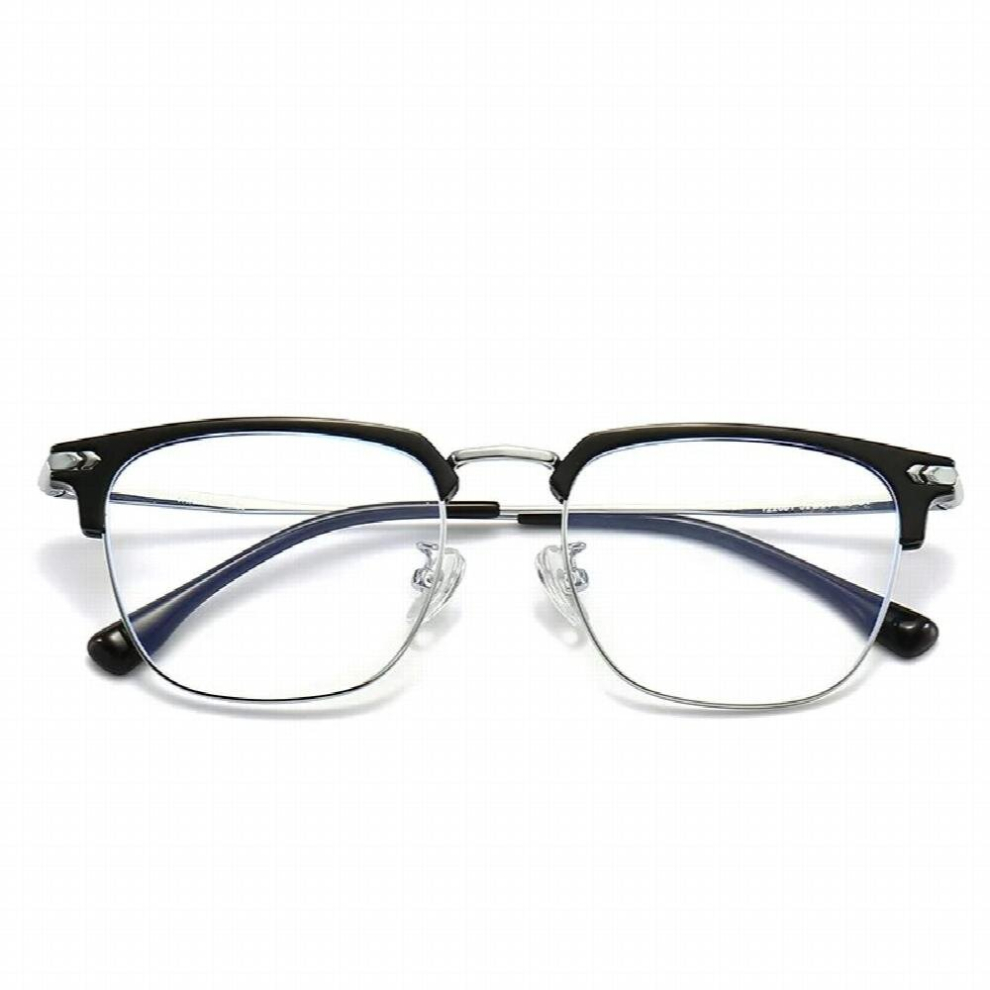 Vintage Square Metal Half Frame Anti Light Glasses Men Women Computer Goggles Eyewear Square Optical Spectacle Eyeglasses