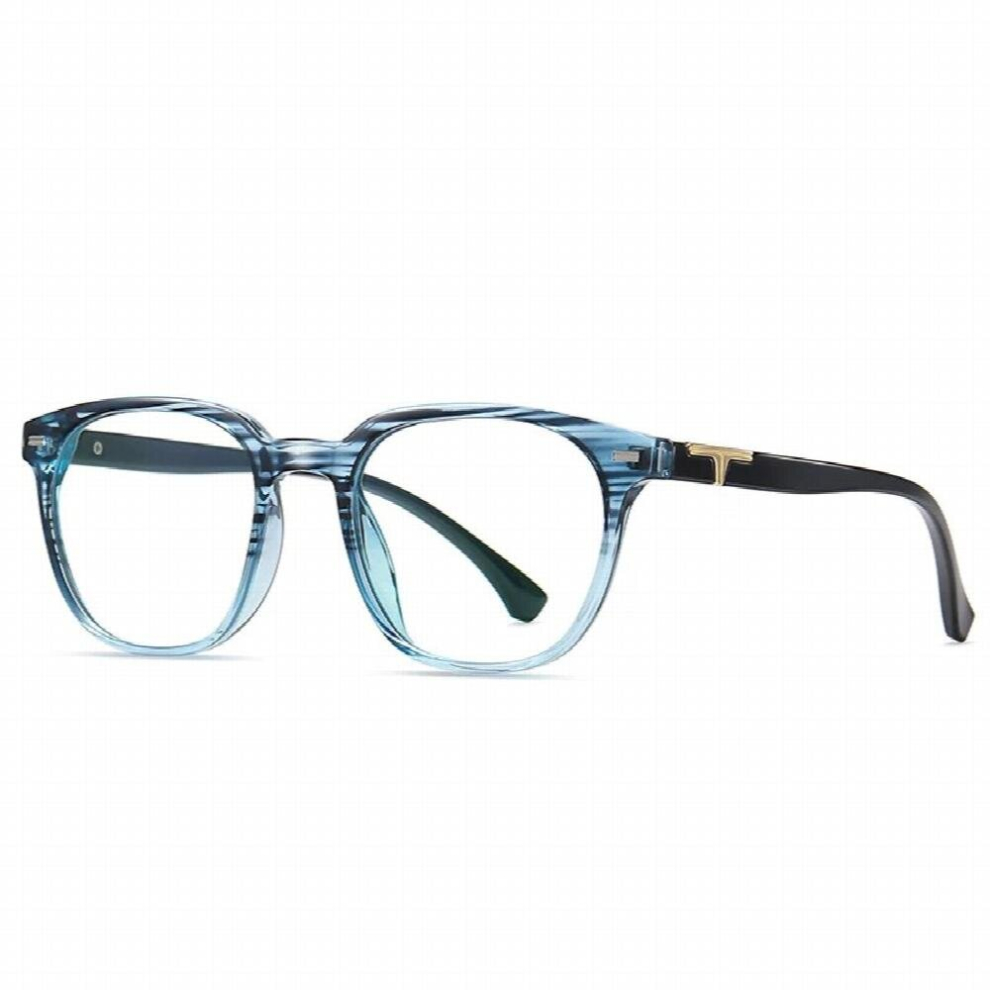 SHAUNA Retro Rivets Square Men Optical Glasses Frame Anti Light Eyewear Women Stripe Glasses Frame Computer Goggles