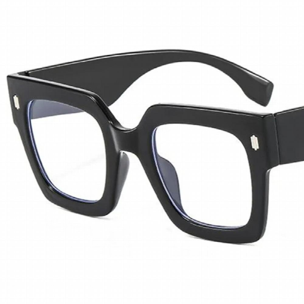 Multicoloured Anti-Blue Light Glasses Retro Square Optical Eyewear Leopard Spectacles Oversize Frame Eyeglasses
