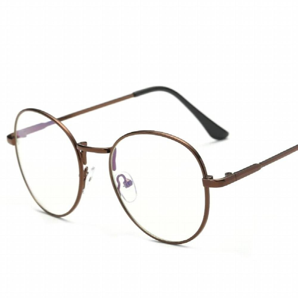Alloy Frame Round Reading Glasses Vintage Anti Computer Goggles Clear Lenses Eyewear 8627