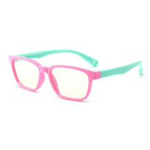 Kids UV400 Light-Blocking Glasses - Square Computer Eyewear with Clear Lenses for Boys & Girls