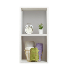 (2 Tiers) Oxford  Cube Bookcase White Wooden Shelving Display Storage Unit Office Living Room Furniture