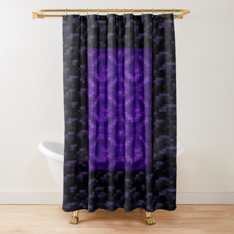 Shower Curtains Nether Portal Pixel Blanket for Bathroom Decor 72x72 inches