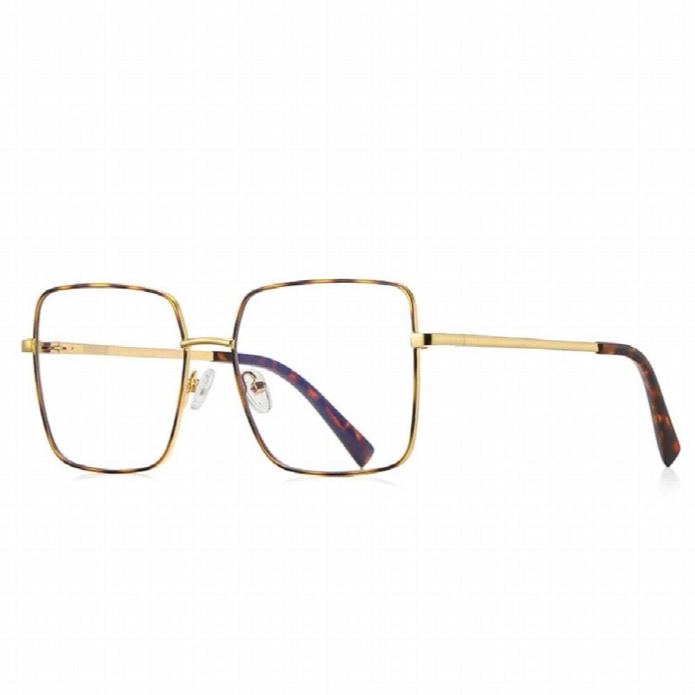 56270 Trends Anti Light Large Size Women Office Computer Glasses Female Blocking Spring Hinge Eyeglasses Alloy Frame