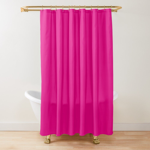 Shower Curtains Hot Pink Solid Color for Bathroom Decor 72x72 inches