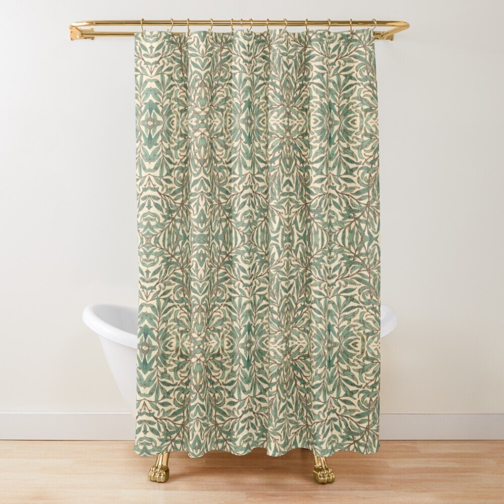 Shower Curtains William Morris Willow Bough wood Watercolor pattern for Bathroom Decor 72x72 inches
