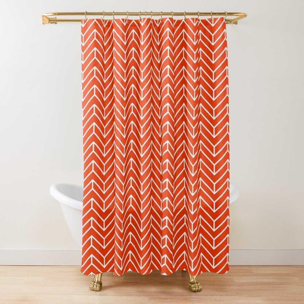 Shower Curtains Japanese Kimono orange pattern for Bathroom Decor 72x72 inches