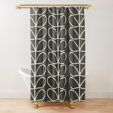 Shower Curtains orla kiely abstract floral, black stem, orla kiely pattern for Bathroom Decor 72x72 inches