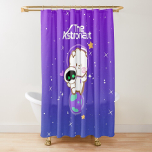 Shower Curtains Jin The Astronaut - Jin Solo - Cute BTS Baby BT21 RJ and Wootteo for Bathroom Decor 72x72 inches