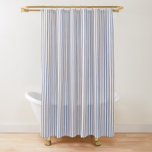 Shower Curtains Ticking Blue Red Stripes for Bathroom Decor 72x72 inches