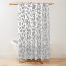 Shower Curtains Silver Leopard Print for Bathroom Decor 72x72 inches
