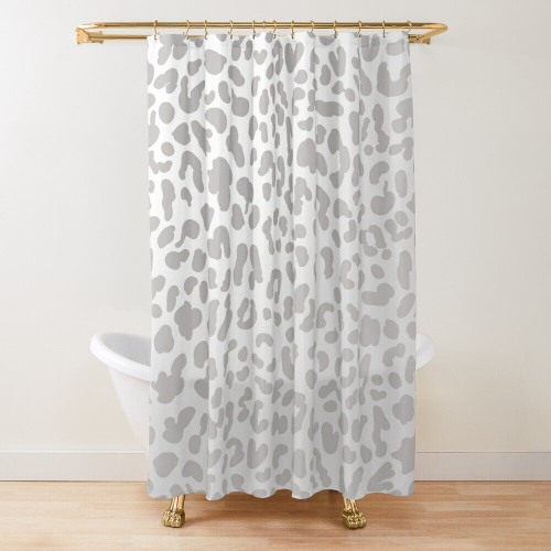 Shower Curtains Silver Leopard Print for Bathroom Decor 72x72 inches