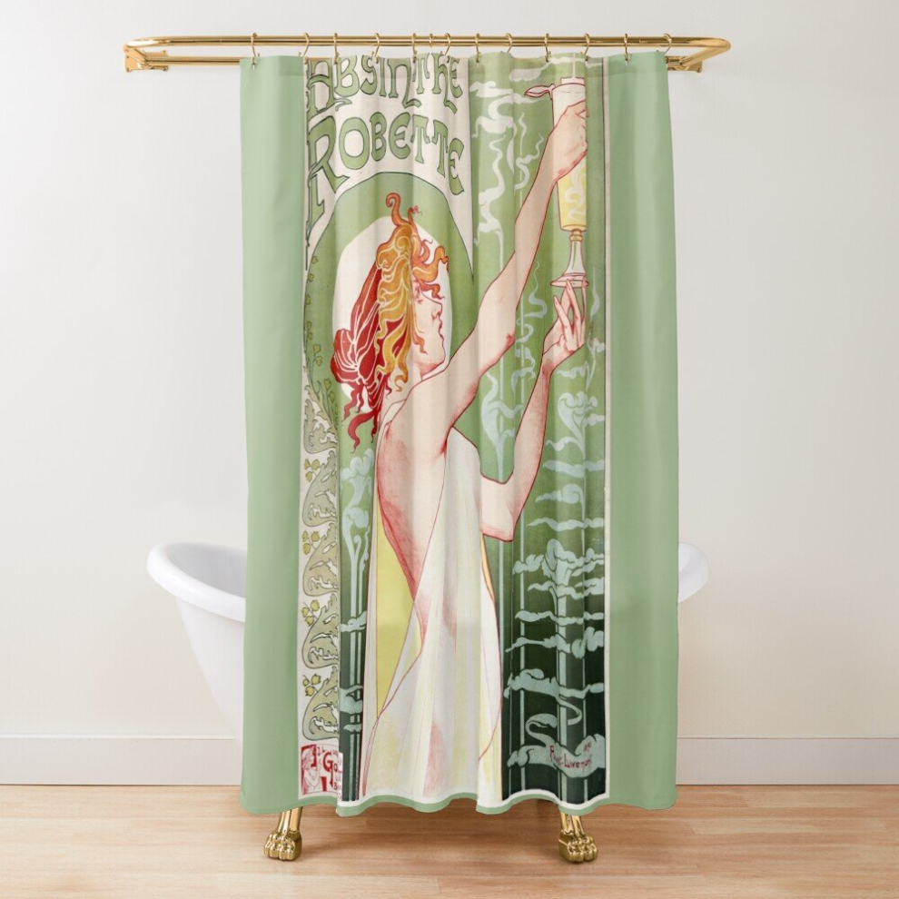 Shower Curtains Art Nouveau Absinthe Robette Ad for Bathroom Decor 72x72 inches
