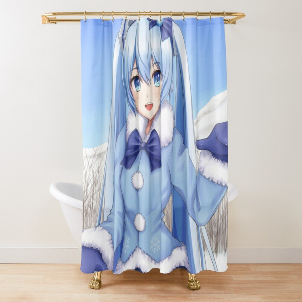 Shower Curtains Hatsune Miku in Winter for Bathroom Decor 72x72 inches