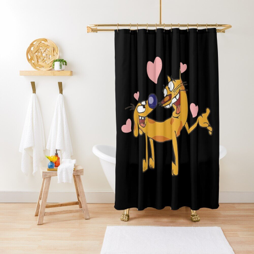 Shower Curtains Lovely catdog for Bathroom Decor 72x72 inches on OnBuy