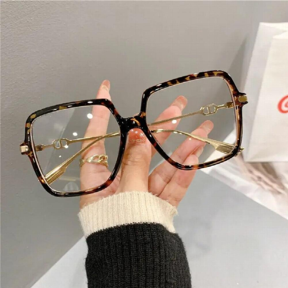 Oversized Anti Light Men Women Glasses Square Eyeglasses Computer Goggles Eyewear Glitter Frame Light Glasses