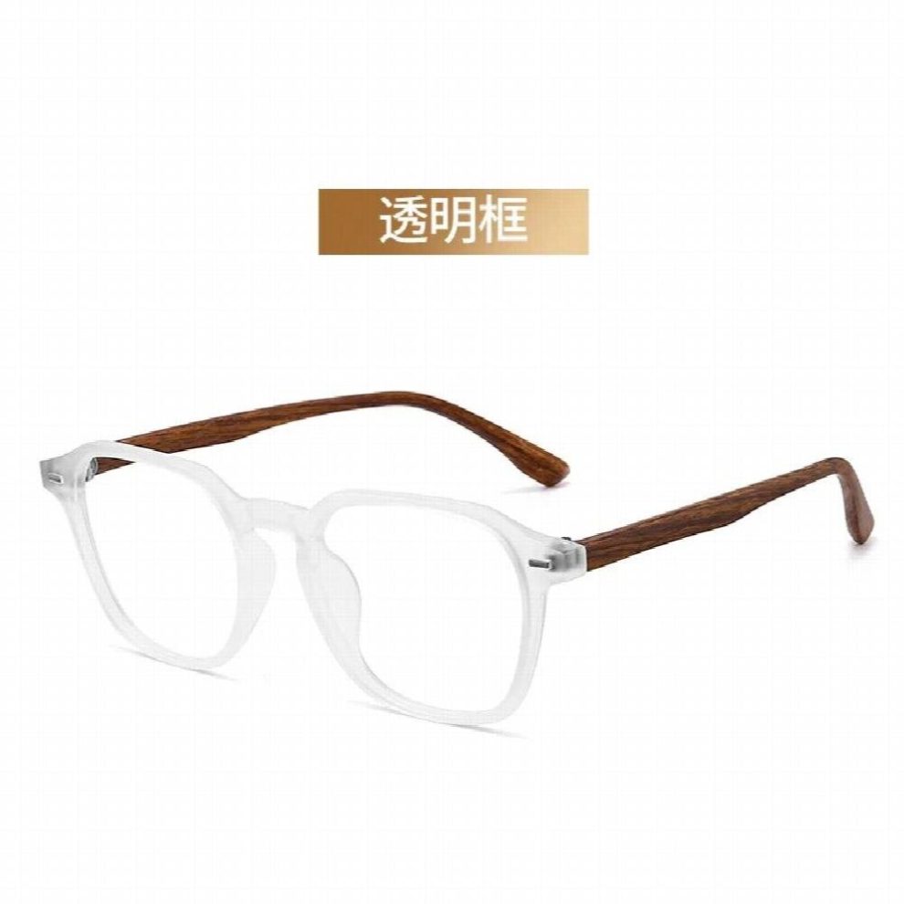 Anti-blue Light Glasses Transparent Lens Wooden Frame Glasses Men Women Plain Glasses Can Be Matched with Myopia Glasses