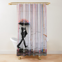 Shower Curtains Banksy rainbow Umbrella for Bathroom Decor 72x72 inches