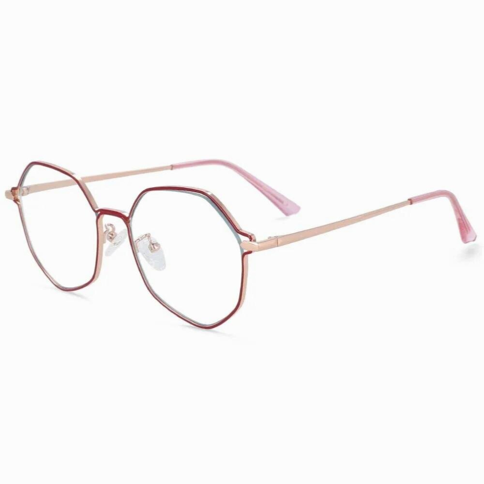 54104 Polygon Metal Anti Light Optical Glasses Frames Men Women Computer Eyeglasses