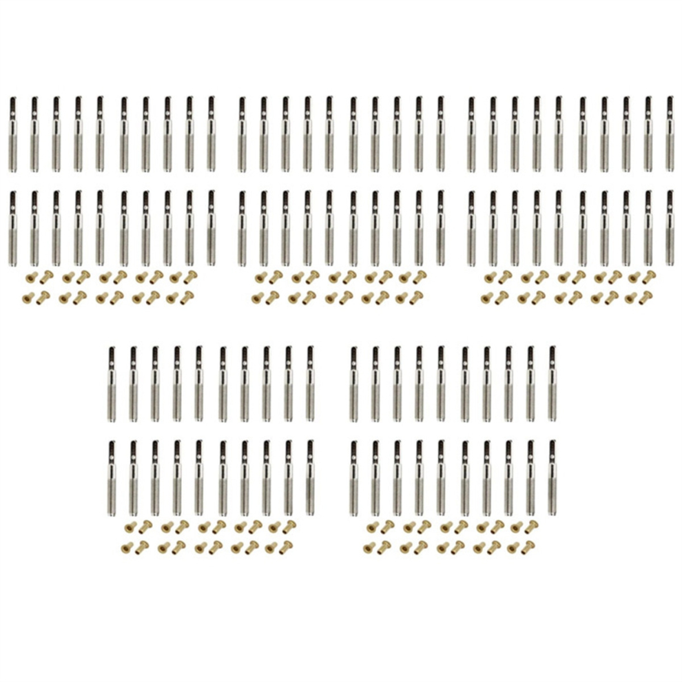 100 Pcs Lyre Harp Tuning Pin Nails with 100 Pcs Rivets Set for Lyre Harp Small Harp Musical Stringed Instrument