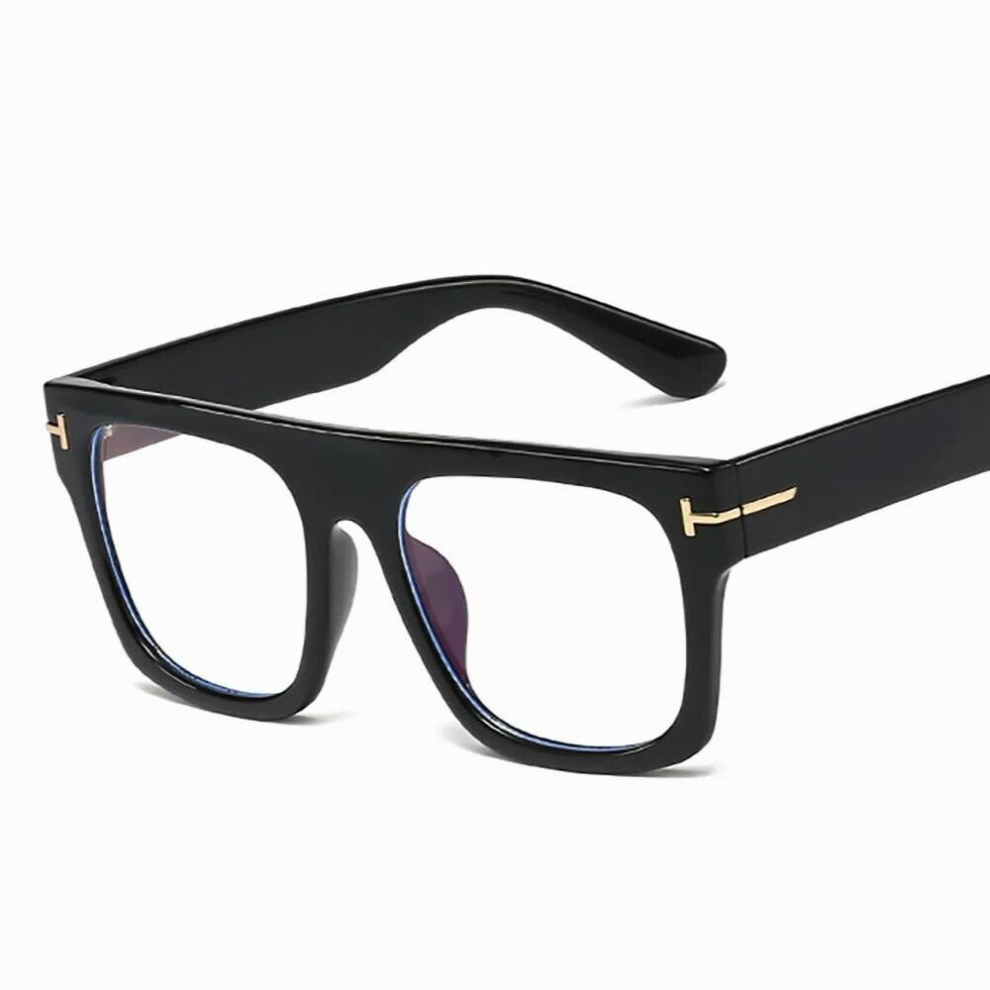 Unisex Light Blocking Glasses Frame Women Vintage Anti Eyestrain Square Computer Eyewear Reading