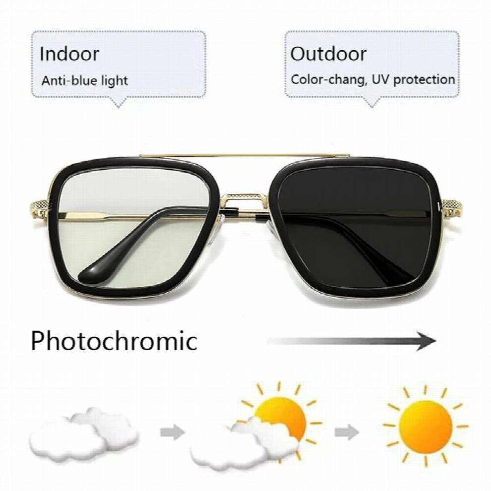 Photochromic Anti Light Glasses Men Women Optical Eyeglasses Frame Decorative Outdoor Changed Sunglasses Lentes UV400